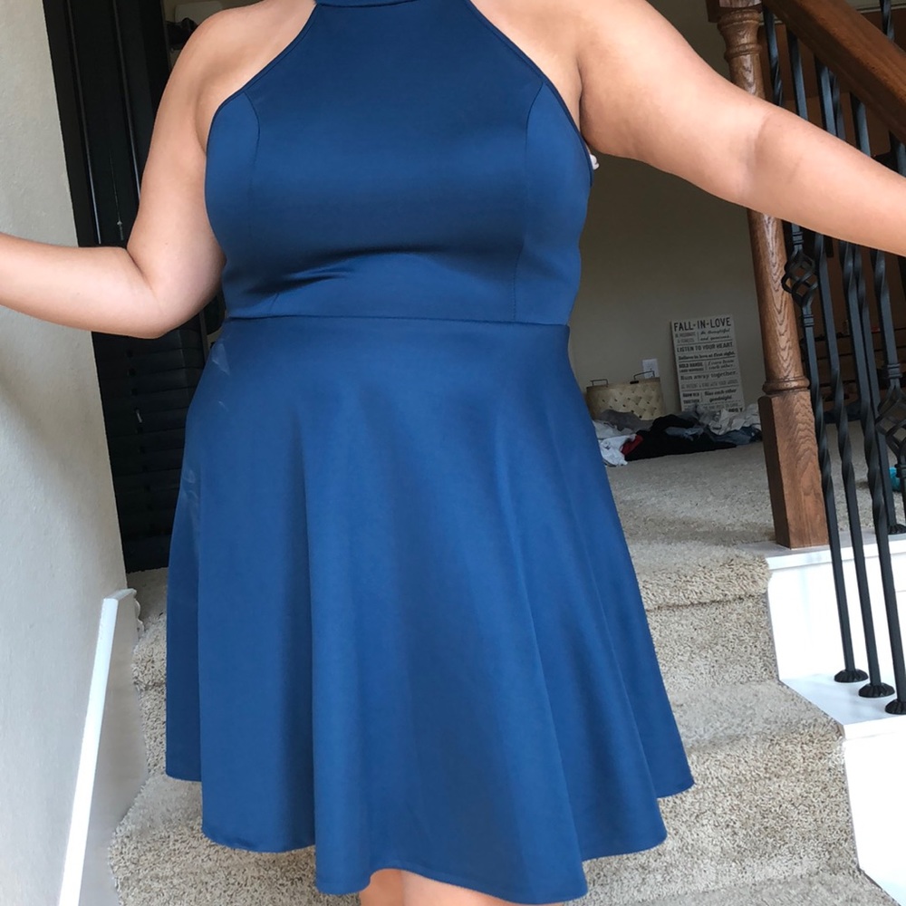 Navy blue skater dress